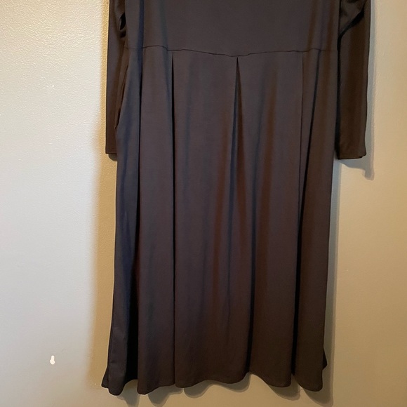 NWOT 24/7 Comfort Apparel Sz 2X Black Babydoll Long Sleeve Scoop-neck Midi Dress - Picture 6 of 11